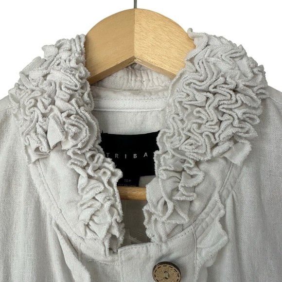 Tribal White Ruffled Long Sleeve Jacket, NWT, 14P - Picture 2 of 11